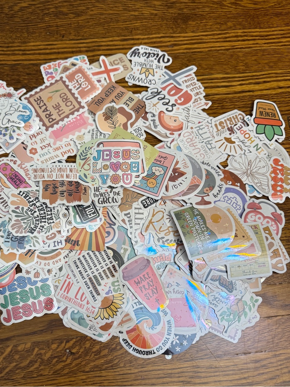 10-piece mystery Christian faith sticker pack, waterproof vinyl decor